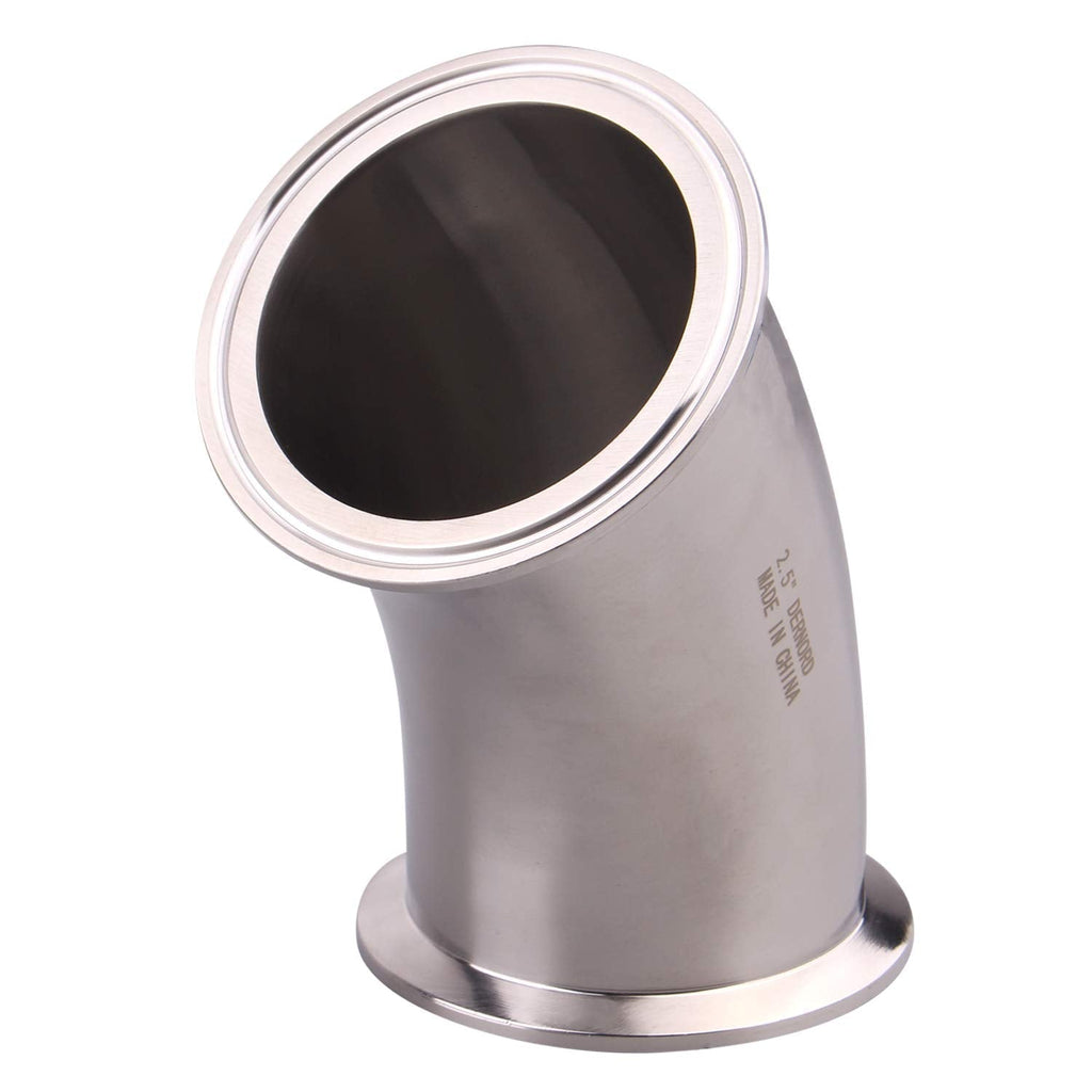 [Australia - AusPower] - DERNORD 45 Degree Elbow | 2.5 Inch Tube OD Stainless Steel 304 Pipe Fitting Fits Tri Clamp 2.5 Inch (2.5" Pipe OD) 2.5" Pipe OD 