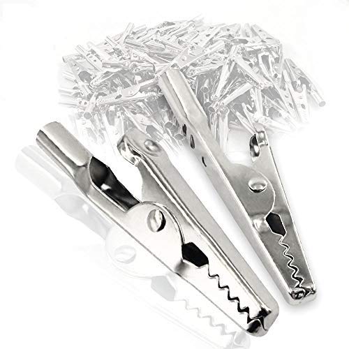 [Australia - AusPower] - 25Pcs 51mm Metal Alligator Clip Spring Clamps test line Crocodile Clip Silver Tone Alligator Clips Nickel Plated Crocodile Clamps, used in laboratory electric testing work and Cable Lead Clip 