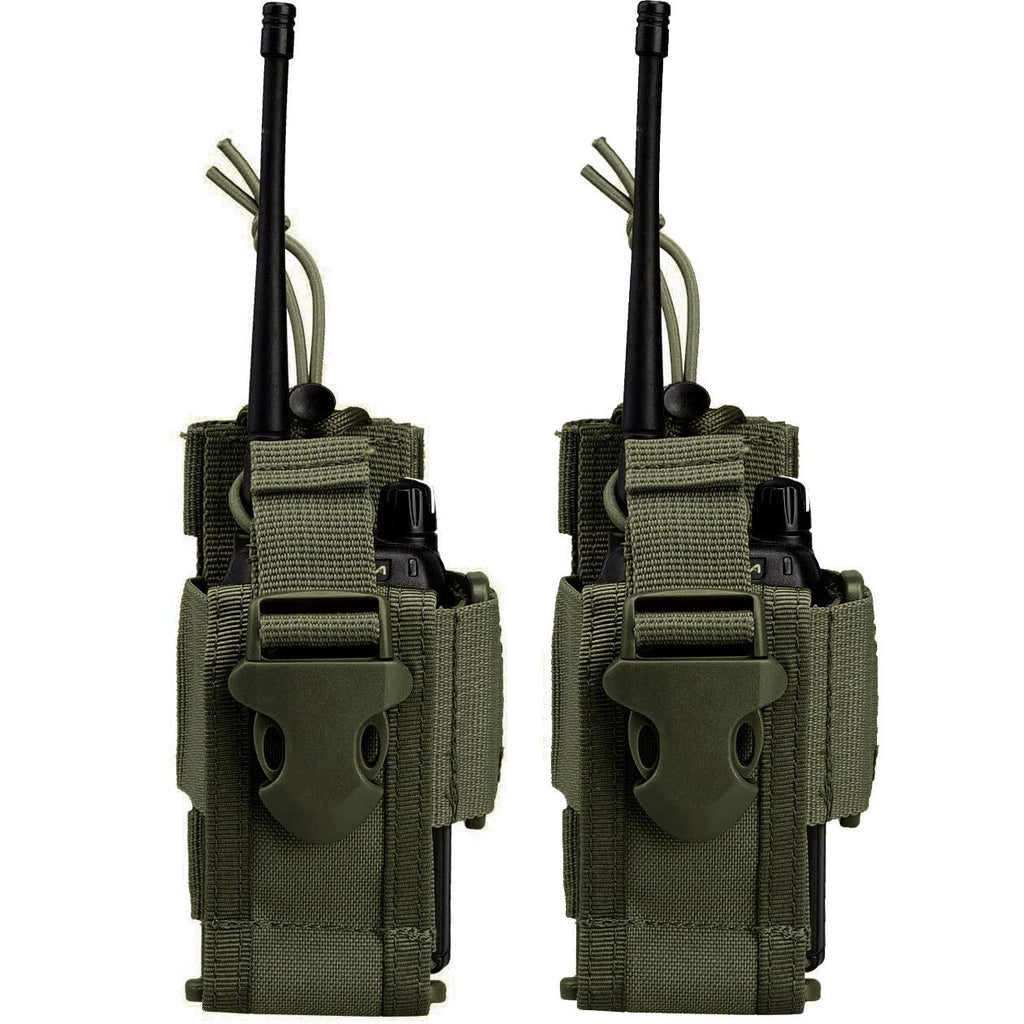 [Australia - AusPower] - abcGoodefg Adjustable Tactical Radio Holder Bag, Molle Two Way Radio Holster Pouch Holder, Nylon Duty Military Storage Case Bag for walkie Talkie (Green, 1 Pack) Green 