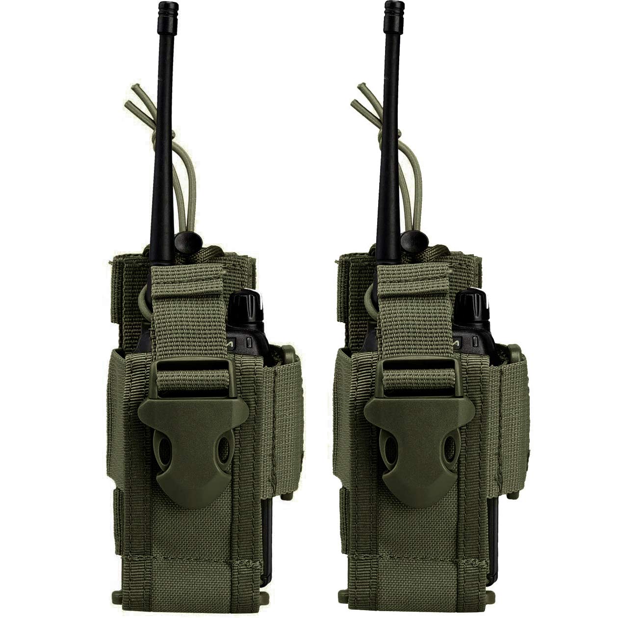  abcGoodefg Adjustable Tactical Radio Holder Bag, Molle Two Way Radio  Holster Pouch Holder, Nylon Duty Military Storage Case Bag for walkie  Talkie (Black, 1 PACK)