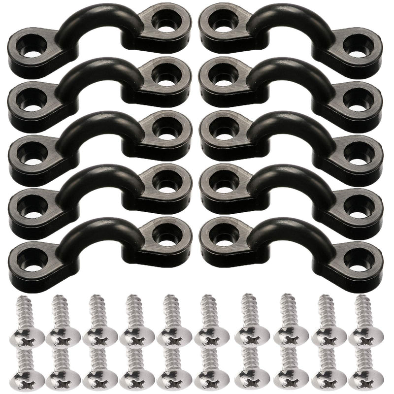 [Australia - AusPower] - Borogo Kayak Pad Eye Kit, 10PCS Nylon Bungee Deck Loops Tie Down Pad Eye with 20 Screws for Boat Kayak Deck Rigging Kit 