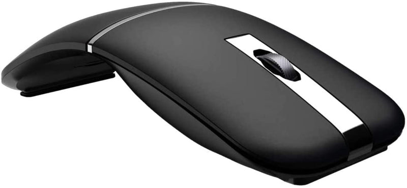 [Australia - AusPower] - WFB Bluetooth Wireless Mouse Foldable Arc 180° Rotating Silent Click Portable Curved Mouse for Home, Office, Travel(Black) 