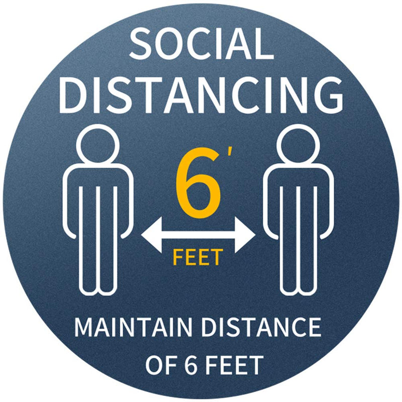 [Australia - AusPower] - Social Distancing 6 Feet Floor Sign Sticker 12" Anti-Slip Stand Here Floor Decal Waterproof Reusable 6 FT Distance Safety Sign Commercial Grade Sign Made for All Public Places 10 Pack 12" Diameter Floor Sign 