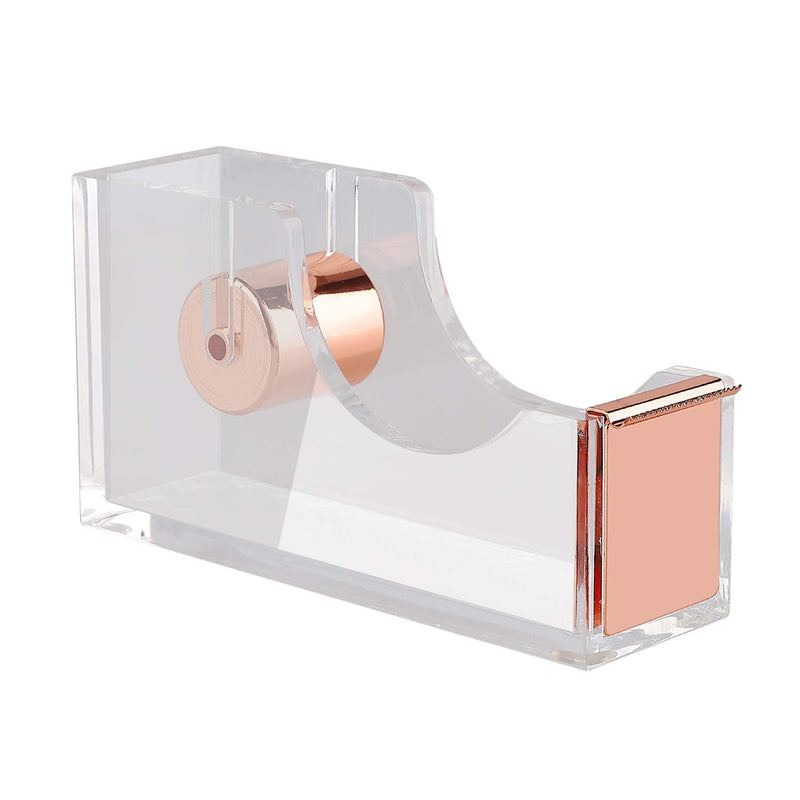 [Australia - AusPower] - KIDMEN Office Tape Dispenser,Transparent Acrylic Tape Dispenser-Rose Gold 
