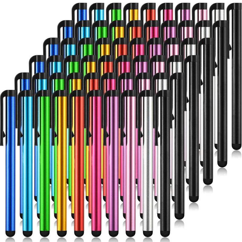 [Australia - AusPower] - 60 Pieces Stylus Pens Slim Capacitive Stylus Touch Pens for Universal Touch Screens Devices, Compatible with iPhone, iPad, Tablet (10 Colors) 