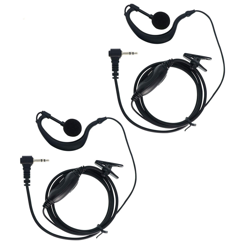 [Australia - AusPower] - G Shape Clip-Ear Headset Earpiece Mic for 1 Pin 2.5mm Motorola Talkabout Two Way Radio MH230R MR350R MS350R MT350R MH230TPR Walkie Talkie (2.5mm Plug)-2 Pack 