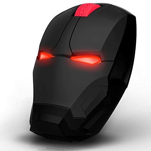 [Australia - AusPower] - Iron Man Mouse, 2.4G Noiseless Wireless Mouse with USB Receiver Portable Computer Mice for PC, Tablet, Laptop, Notebook - Black 