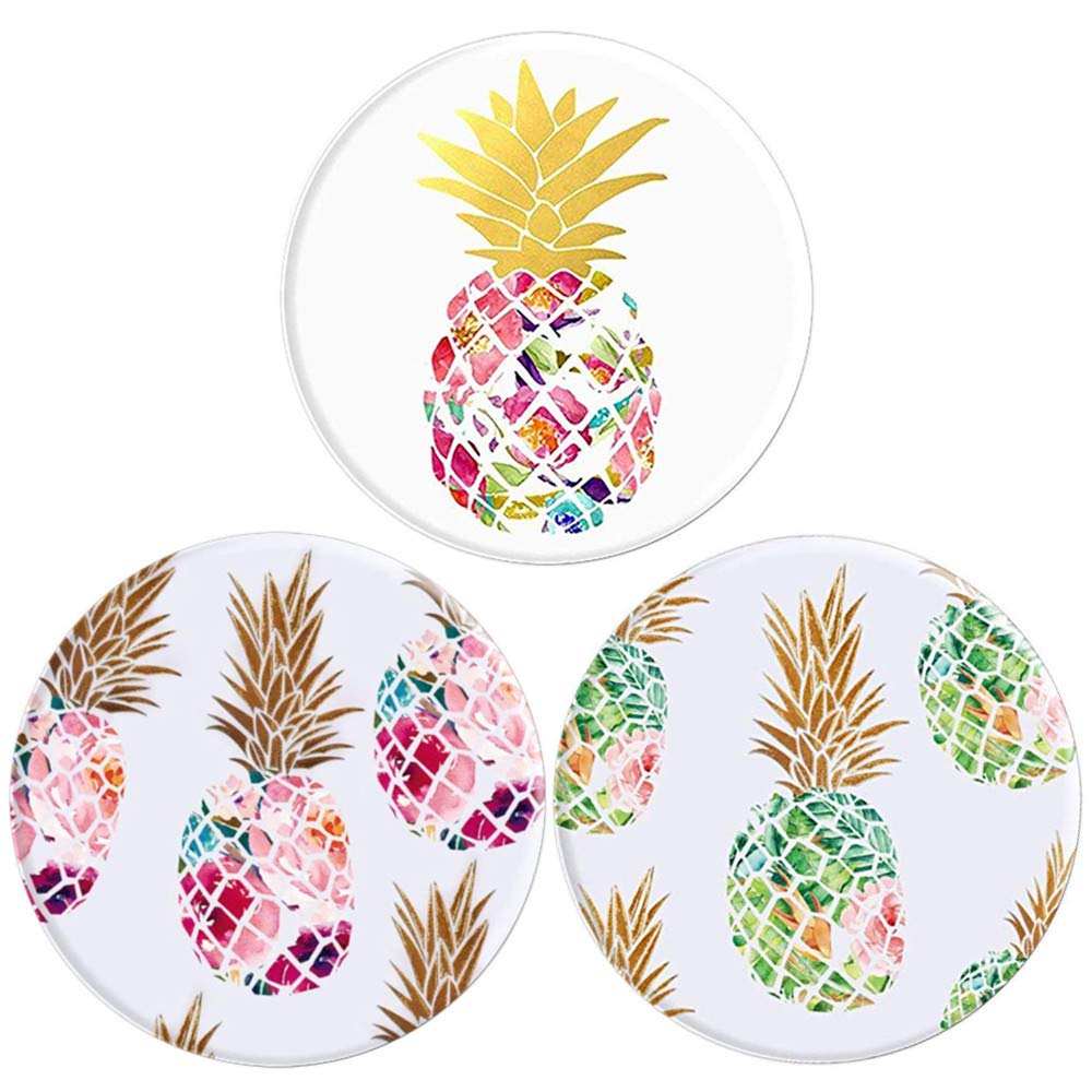 [Australia - AusPower] - Universal Cell Phone Stand and Tablet Holder (3 Pack) - Pineapple Gold Floral Rose Pink Green 