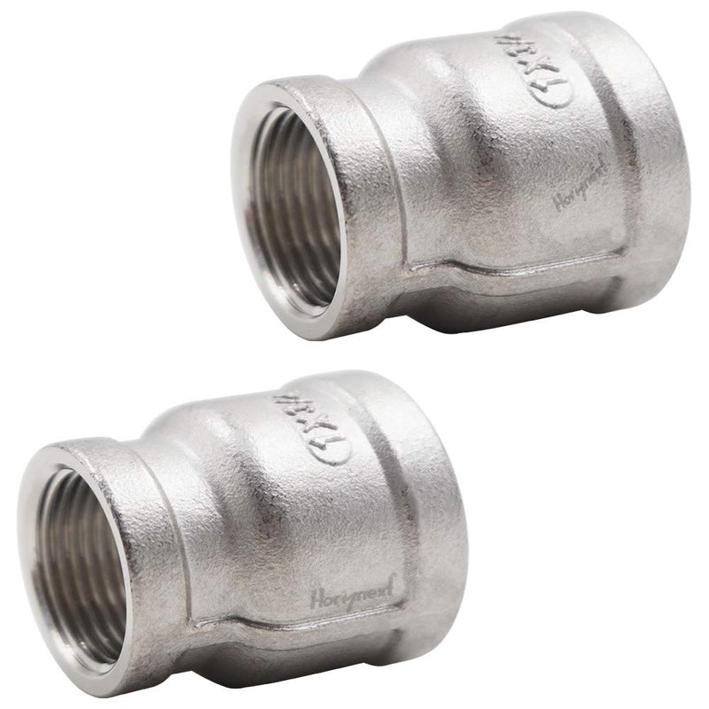 [Australia - AusPower] - Horiznext NPT 1-3/4 female hose adapter,water pipe reducer fitting，stainless steel double connector for garden,drain,home,gas,air,fuel,plumbing,machining (2 pcs) NPT 1 -3/4 2 