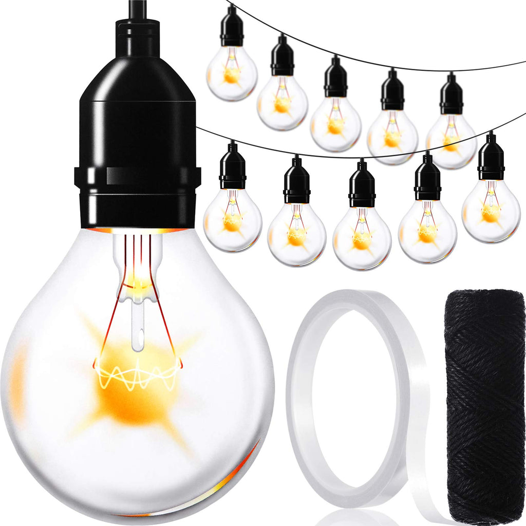 [Australia - AusPower] - 72 Pieces Light Bulbs Cut-Outs with Double-Sided Tape and Black Twine, Christmas Banner Industrial Chic Style Classroom Decor Home Birthday Festive Event Holiday Party Decorations 