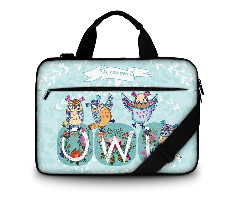 [Australia - AusPower] - 11-13 inches Case Canvas Messenger Bag Tablet Case Handle Sleeve with Shoulder Cute Owls 