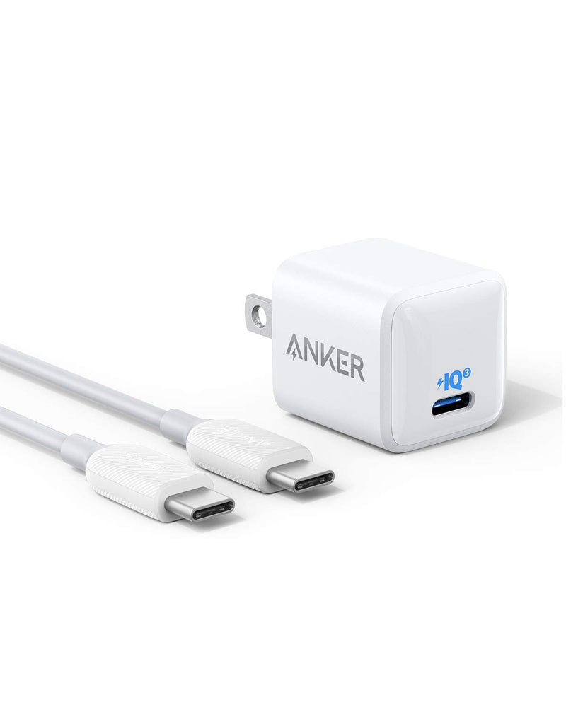 [Australia - AusPower] - Anker Nano USB C Charger, Anker 18W PIQ 3.0 Fast Charger Adapter with 3ft USB-C to USB-C Cable, PowerPort III Nano, iPad Charger for iPad Pro 12.9’’/11’’, Pixel, Galaxy S10, Note 10, Nintendo and More 