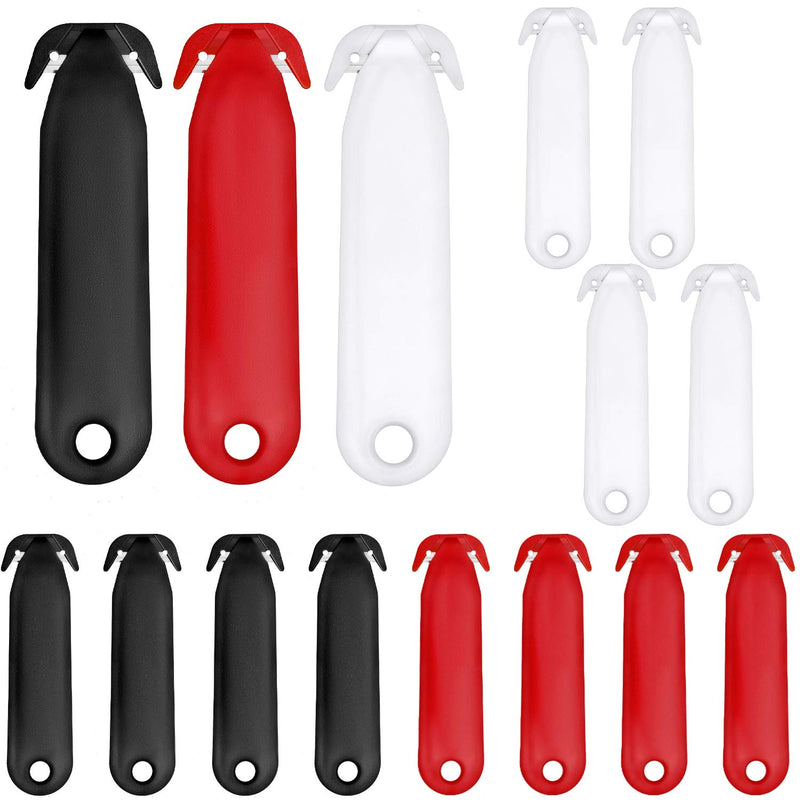 [Australia - AusPower] - 15 Pieces Package Opener Metal Box Cutters Stainless Steel Safety Utility Cutter for Home Office Use, 3 Colors 