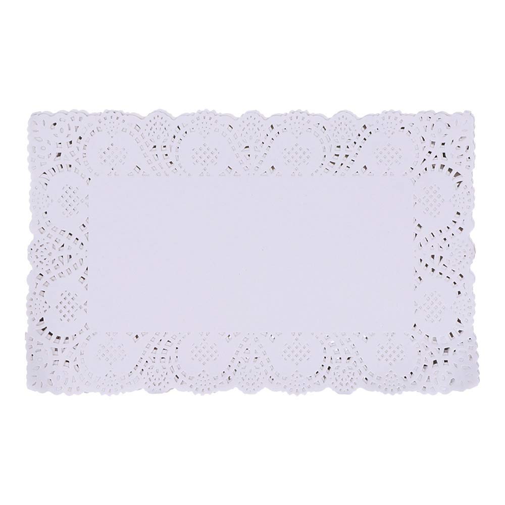 [Australia - AusPower] - Tim&Lin White Lace Paper Doilies - 12 inch x 16 inch Rectangle Paper Doilies - Disposable Paper Placemats - for Wedding, Birthday, Cakes, Desserts, Tableware Food Decoration, Pack of 100 11.8inch X 15.7inch/100pcs 