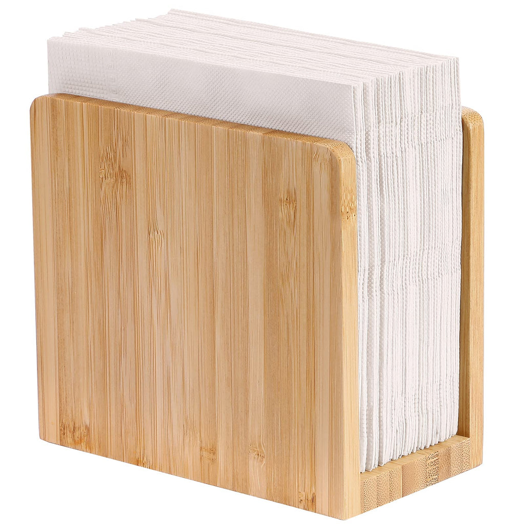 [Australia - AusPower] - MaxGear Napkin Holder Bamboo Napkin Holders for Tables, Tabletop Freestanding Tissue Dispenser,Wooden Napkin Holder Dispenser Stand,Napkin Holder Organizer for Kitchen Restaurant Home Decor 1Pack 