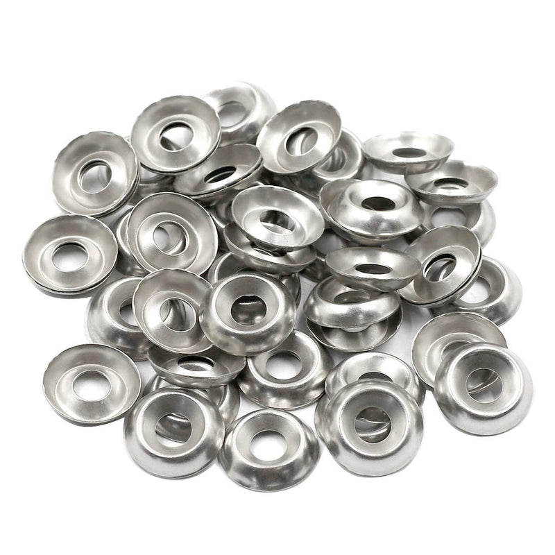 [Australia - AusPower] - TOUHIA 50pcs #12 Finishing Washers Stainless Steel Cup Countersunk Washer 