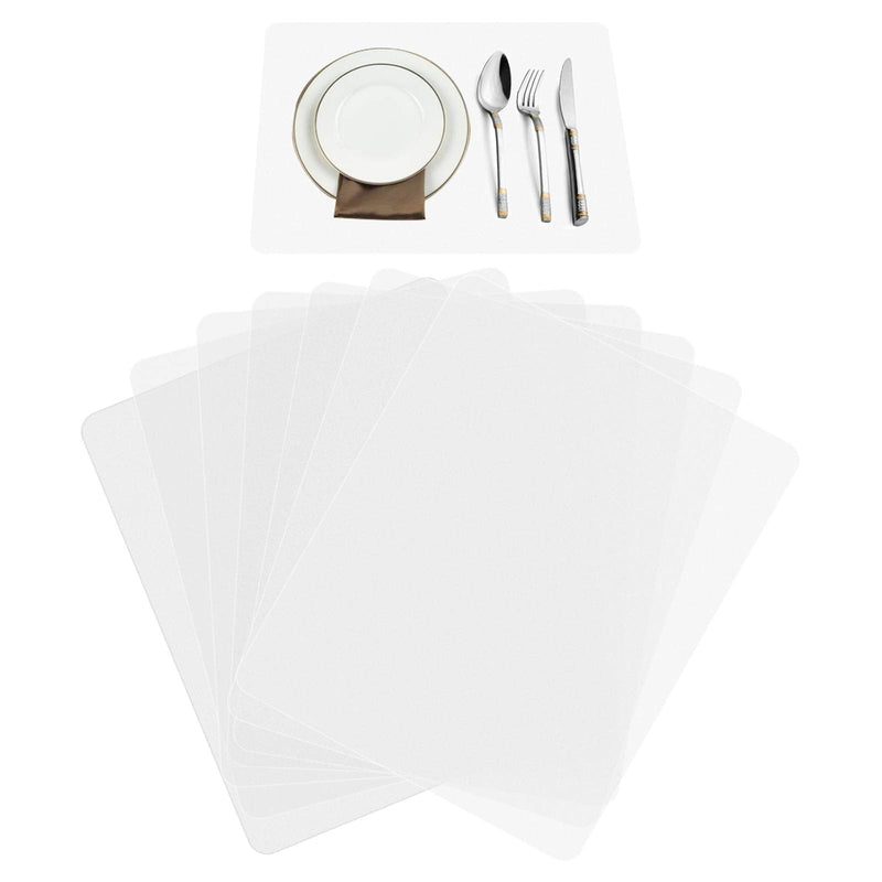 [Australia - AusPower] - Plastic Placemats for Dining Table, Translucent Placemats, 8 Pcs Heat Resistant, Washable Dining or Kitchen Table Mat,(12x14.2 Inch) 12x14.2 Inch-8 Pack 