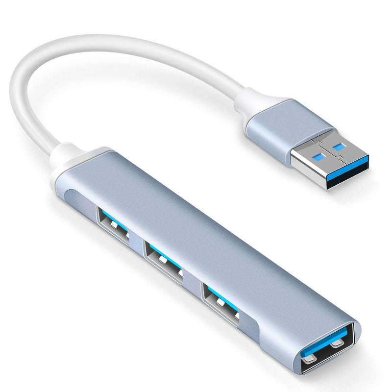 [Australia - AusPower] - Mini USB Hub Extensions, 4 Port USB 3.0 Hub Expander, 2.0 Hub, USB Adapter Station, Ultra Slim Portable Data Hub Applicable for Laptop, iMac Pro, MacBook Air, Mac, Notebook PC, USB Splitter Aluminum 