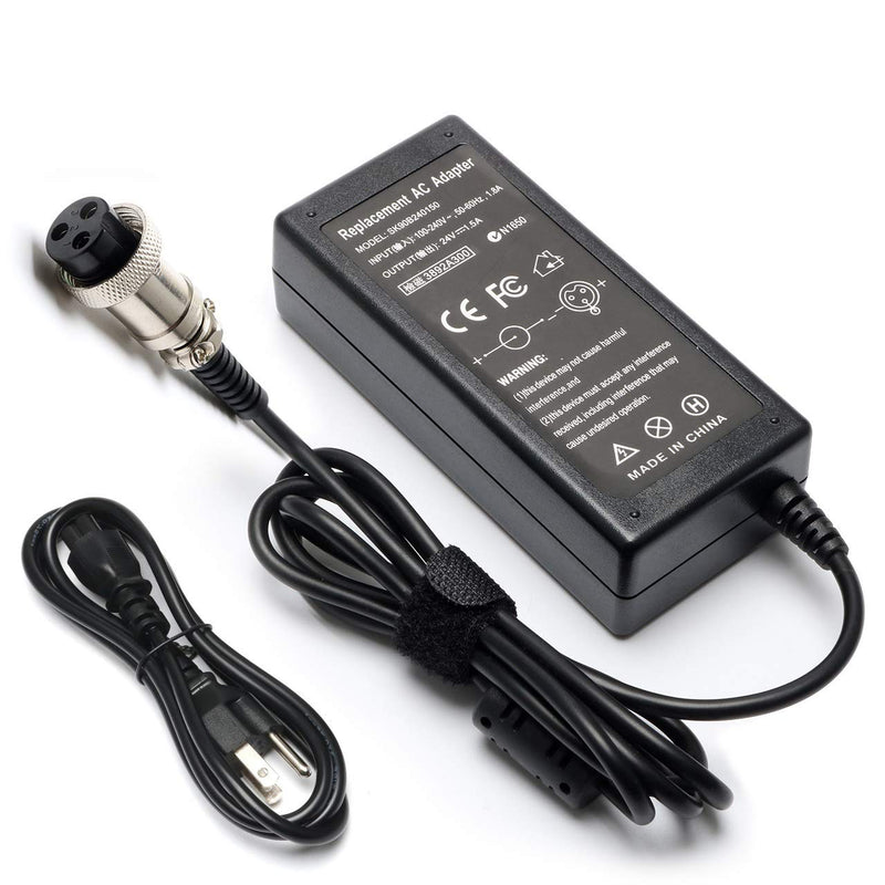 [Australia - AusPower] - 24V 1.5A 36W Electric Scooter E100 E200 E300 Battery Charger Standard 3-Prong Inline for Razor E100 E200 E300 E125 E150 E500 E175 PR200,MX350 E225S E325S,Pocket Mod, Sports Mod, and Dirt Quad 
