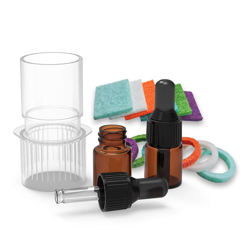 [Australia - AusPower] - CPAP Aromatherapy Adapter - CPAP Essential Oil Infusion Adapter With 12 Refill Pads-2 2ml Amber Dropper Oil Bottles - Universal Fit 