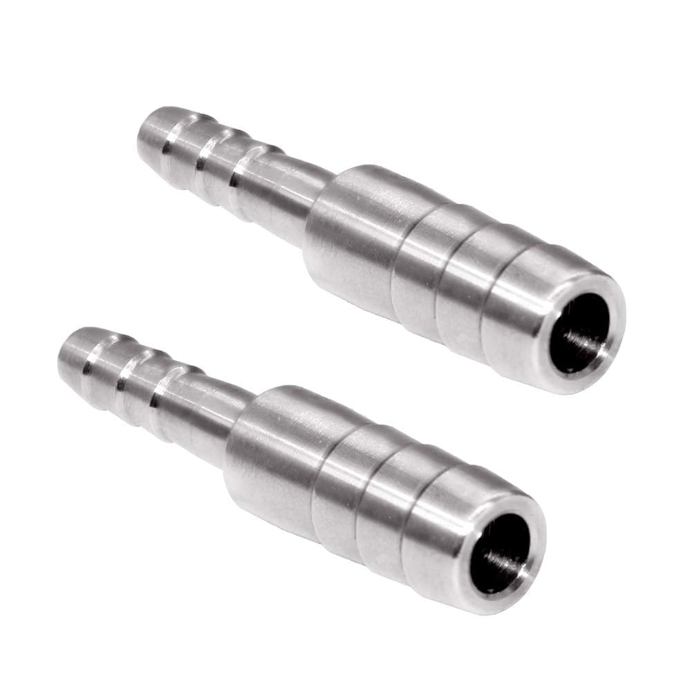 [Australia - AusPower] - Beduan Stainless Steel Reducing Splicer Mender Barb, 1/2" to 3/8" Hose Barb, Reducer Barb Fitting Air Water Fuel Boat (Pack of 2) 1/2" to 3/8" 