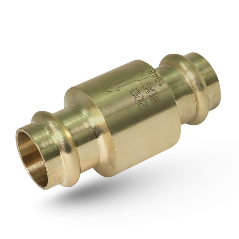 [Australia - AusPower] - Midline Valve 372S256 Inline Spring Loaded Check Valve, Backflow Prevention Lead Free, 3/4 in. Press Connections, Cast Brass Single Pack 3/4 in. 
