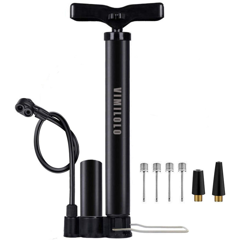 [Australia - AusPower] - VIMILOLO Bike Pump Portable, Ball Pump Inflator Bicycle Floor Pump with high Pressure Buffer Easiest use with Both Presta and Schrader Bicycle Pump Valves-160Psi Max 