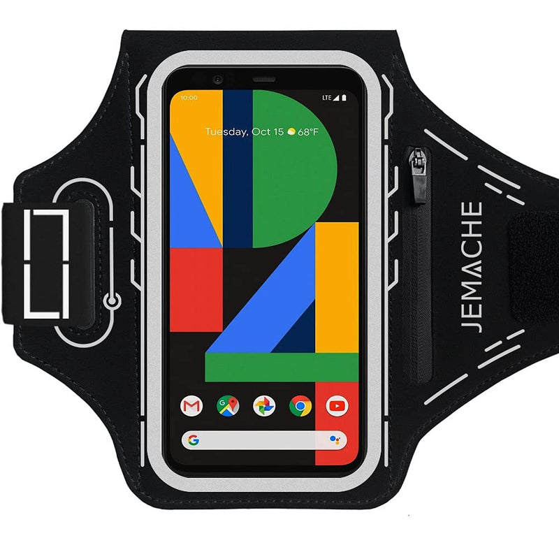 [Australia - AusPower] - Pixel 6, 6 Pro, 5a, 4XL Armband, JEMACHE Water Resistant Gym Running Workouts Phone Arm Band for Google Pixel 6, 6 Pro, 5a 5G, 4XL, 3XL with Card Holder (Black) 6.7" Black 
