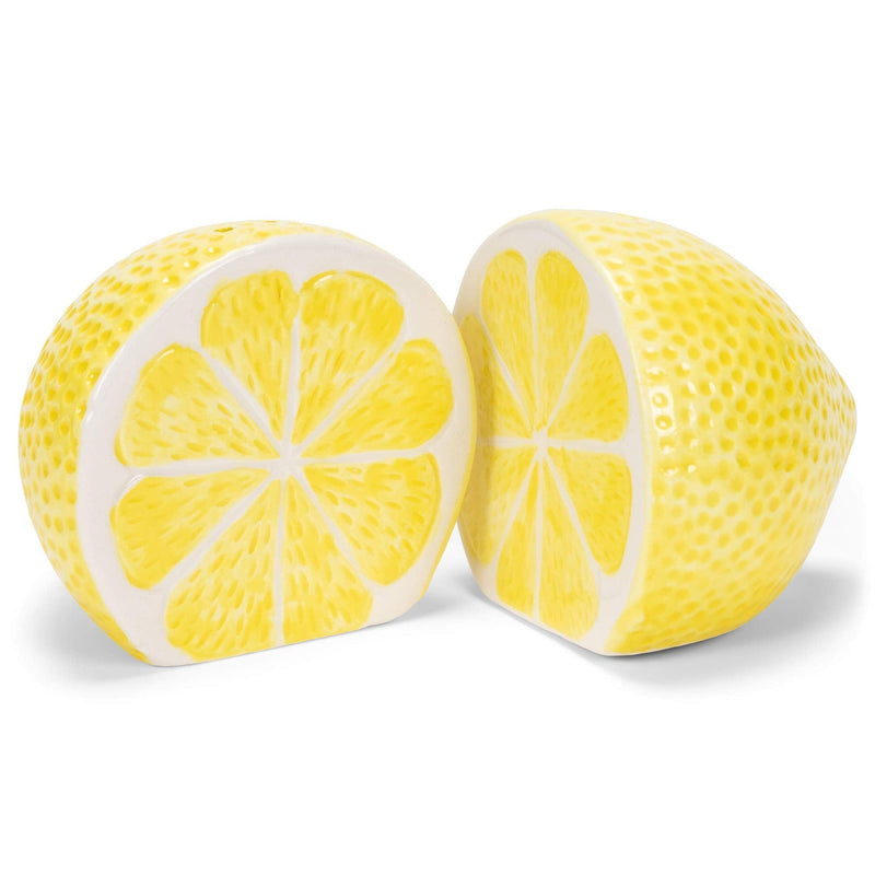 [Australia - AusPower] - Sunshine Yellow Lemon Halves 3 x 2 Dolomite Tabletop Salt and Pepper Shaker Set 