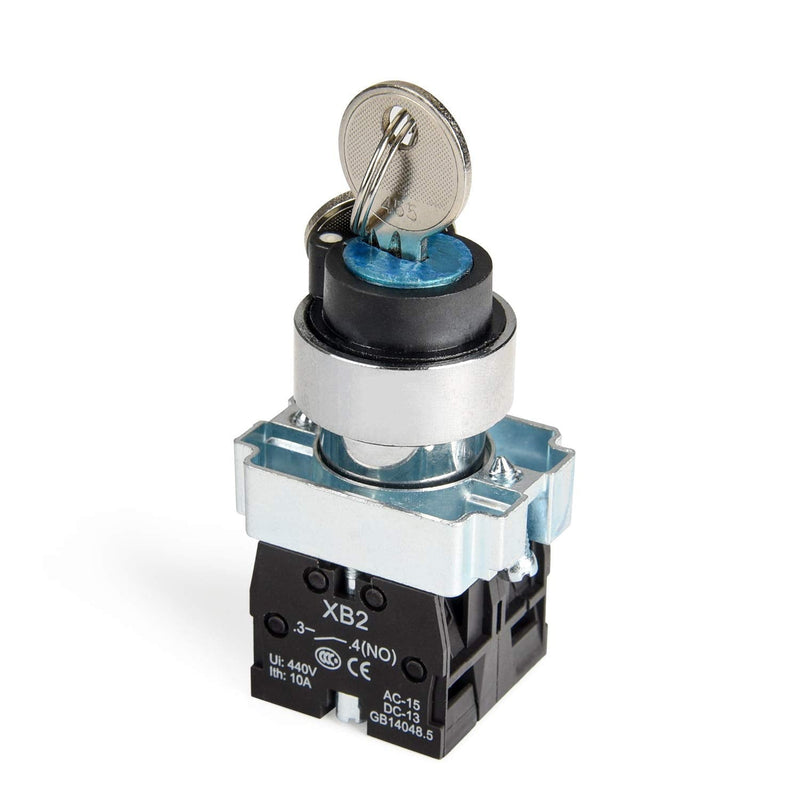 [Australia - AusPower] - APIELE 22MM 3 Position Key Switch 2NO XB2-20Y/31 (3 Position Maintained) 3 Position Maintained 