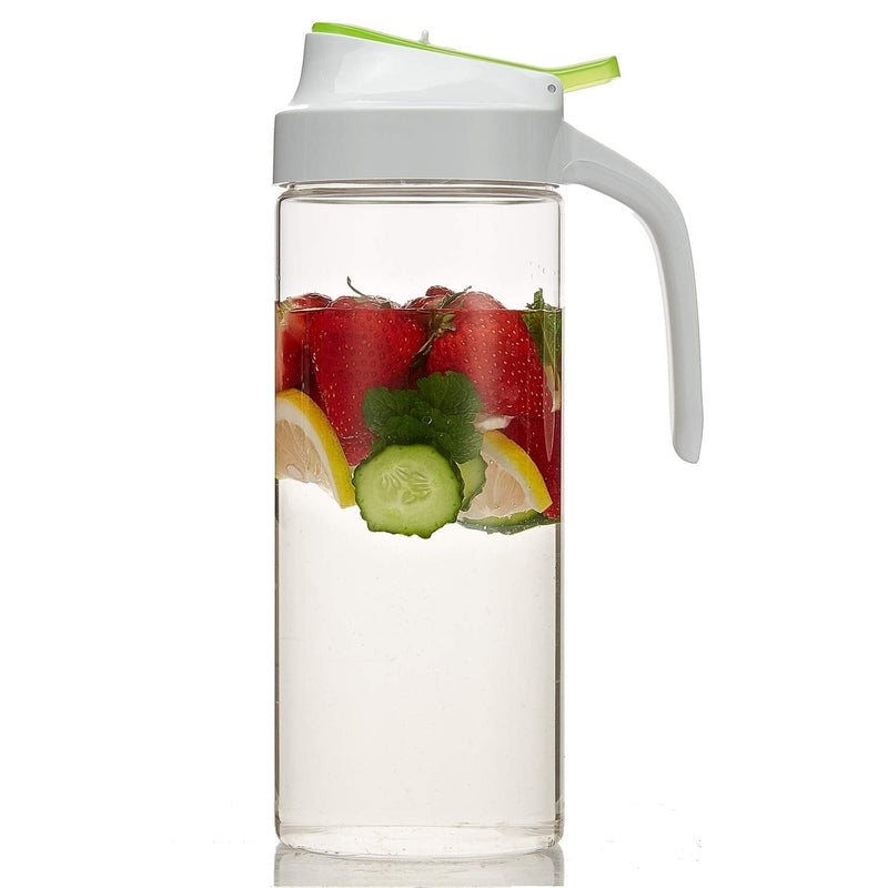 [Australia - AusPower] - Karafu 50 Oz Airtight Glass Pitcher with Lid and Locking Spout, Heat Resistance Glass Carafe for Water, Coffee, Tea, Other Beverages 50Oz 
