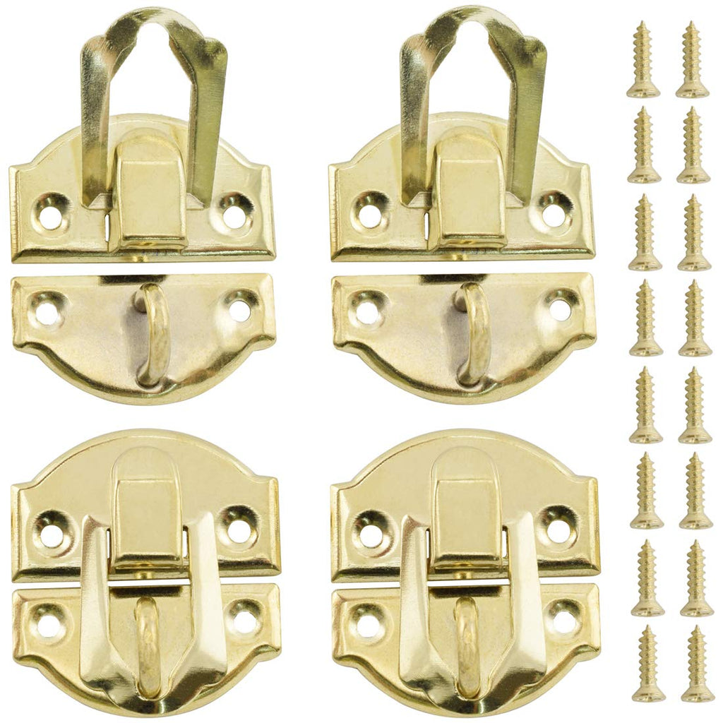 [Australia - AusPower] - SDTC Tech 8-Pack Antique Decorative Hasp Retro Jewelry Box Latch with Matching Screws for Cabinet Drawer Wooden Crafts - Gold 8 Pack 