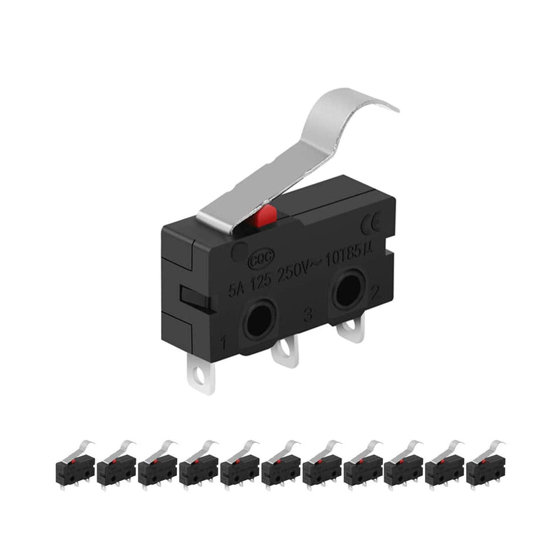 [Australia - AusPower] - 12pcs AC 125V 5A 3 Pin Tact Switch Micro Limit Switches Hinge Lever for Mill CNC KW4-3Z by MUZHI 1 