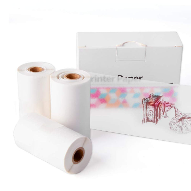 [Australia - AusPower] - Phomemo Printer Paper M02, Adhesive Transparent Thermal Paper, Printable Film Suitable for M02S/ M02/ M02 PRO/ M03 Mini Bluetooth Thermal Printer, Black on Clear, 50mm x 3.5m, 3 Rolls 