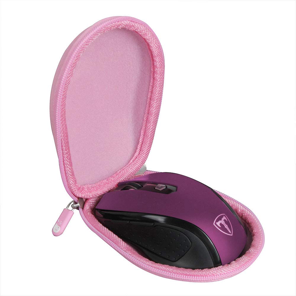 [Australia - AusPower] - Hermitshell Hard Travel Case Fits VicTsing MM057 / HOTWEEMS D-09 / E-YOOSO / PONVIT / POLEYN 2.4G Wireless Portable Mobile Mouse Optical Mice (Only Case) (Pink) Pink 