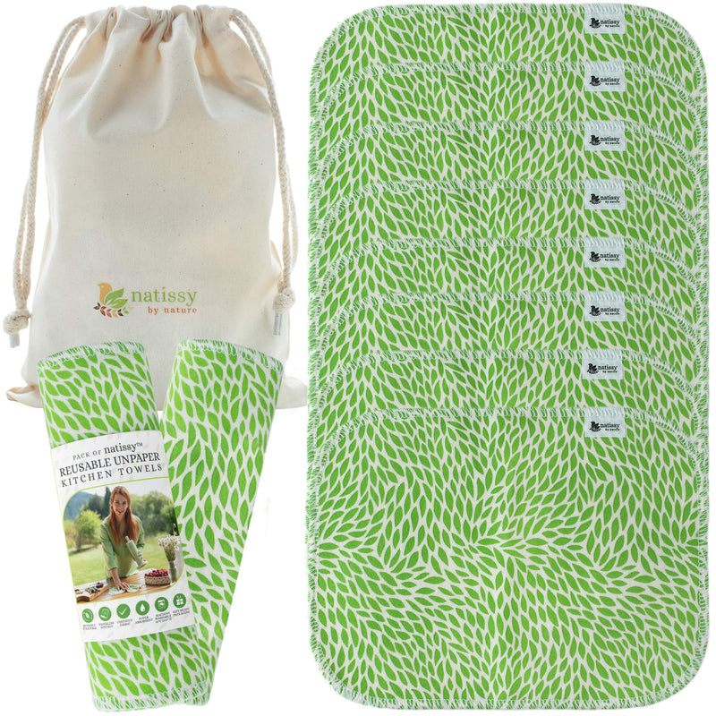 [Australia - AusPower] - Reusable Paper Towels for Kitchen, Roll of 10 Paperless Paper Towels, Reusable Cloth Paper Towels, Organic Cotton Reusable Napkins, Washable Fabric Paper Towels Replacement Cloth, Reusable Towels 