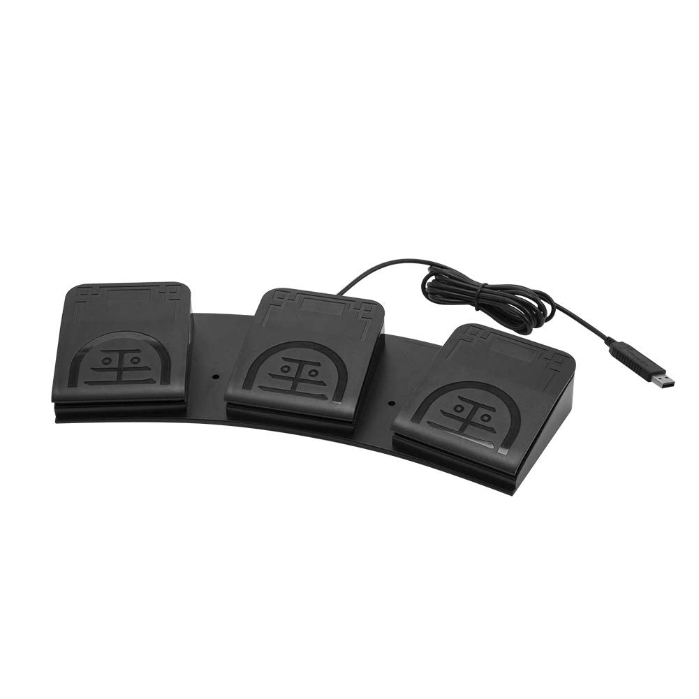 [Australia - AusPower] - iKKEGOL Upgraded USB Triple Foot Pedal Switch Control 3 Three Key Footswitch Program Customized Computer Keyboard Mouse Game Action HID Triple Pedal 
