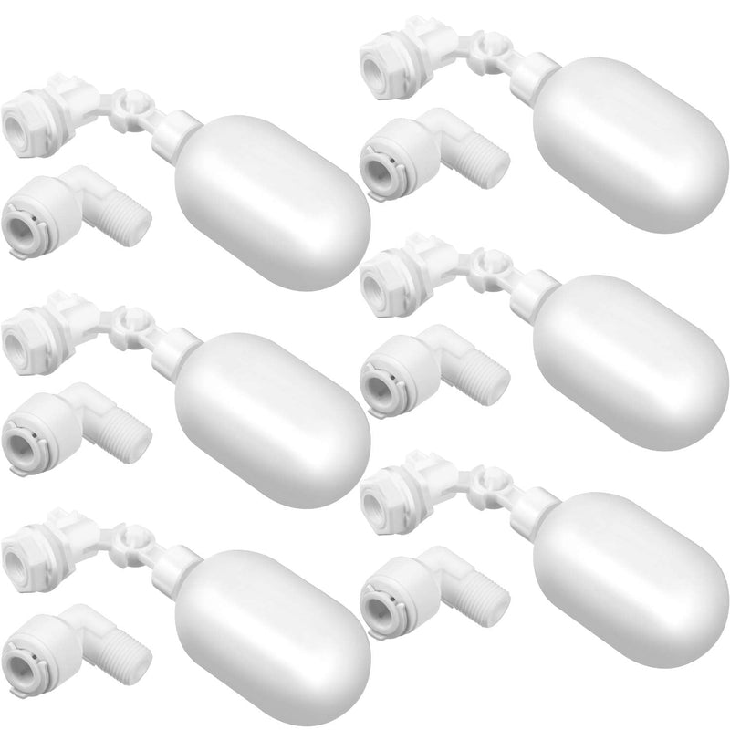 [Australia - AusPower] - Water Filter Float Ball Valve 1/4 Inch Adjustable Float Valve Plastic Water Tank Float Valves for Ponds, Water Pump, Water Trough, Aquariums, Aquaculture, Water Tank, Reservoir (6) 6 