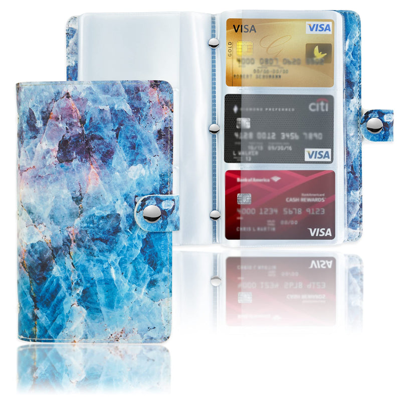 [Australia - AusPower] - Business Card Holder Book, LIZIMANDU Business Card Book Case PU Leather Organization Binder Name ID Card Holder for Men & Women, Up to 192 Cards Capacity(1-Crystal) 1 Pack 1-crystal 