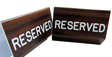 [Australia - AusPower] - Reserved Sign for Church Pews with Dual Sided Script and Easy Clamp Attachment Larger Size 6 Inch, Set of 2 
