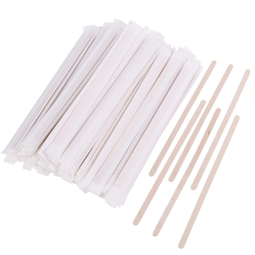 [Australia - AusPower] - Gmark Individually Wrapped Wood Coffee Stir Sticks - 7" - 500pc Round End, Eco Friendly Coffee Stirrers Wood for Hot Drinks - Natural Birch Wood GM1116A 7.0 Inches 