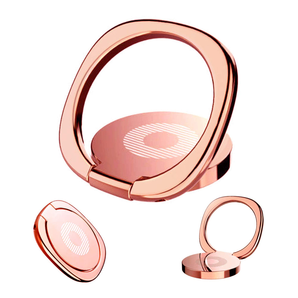 [Australia - AusPower] - Pokanic Cell Phone Holder Finger Ring Grip Stability Kickstand 360° Rotation Adjustable Collapsible Compatible with Apple iPhone, Samsung Galaxy, LG, Universal (Rose Gold) Rose Gold 