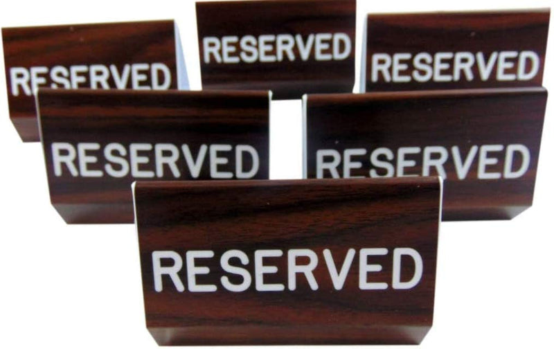 [Australia - AusPower] - Reserved Sign for Church Pew Multipack with Large Dual Sided Script Clamp On 6 Inches Long for Social Distance Mass, Set of 6 6 Inch 