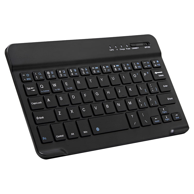 [Australia - AusPower] - Ultra-Slim Bluetooth Keyboard Portable Mini Wireless Keyboard Rechargeable for Apple iPad iPhone Samsung Tablet Phone Smartphone iOS Android Windows (7 inch Black) 7 inch Black 
