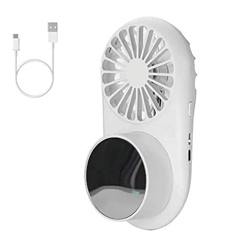 [Australia - AusPower] - Oluote Portable Misting Mini USB Fan, Personal Fan with Spray Humidification & Makeup Mirror, 2 Levels Speed, Quiet Air Conditione for Home Office Outdoor Travel 