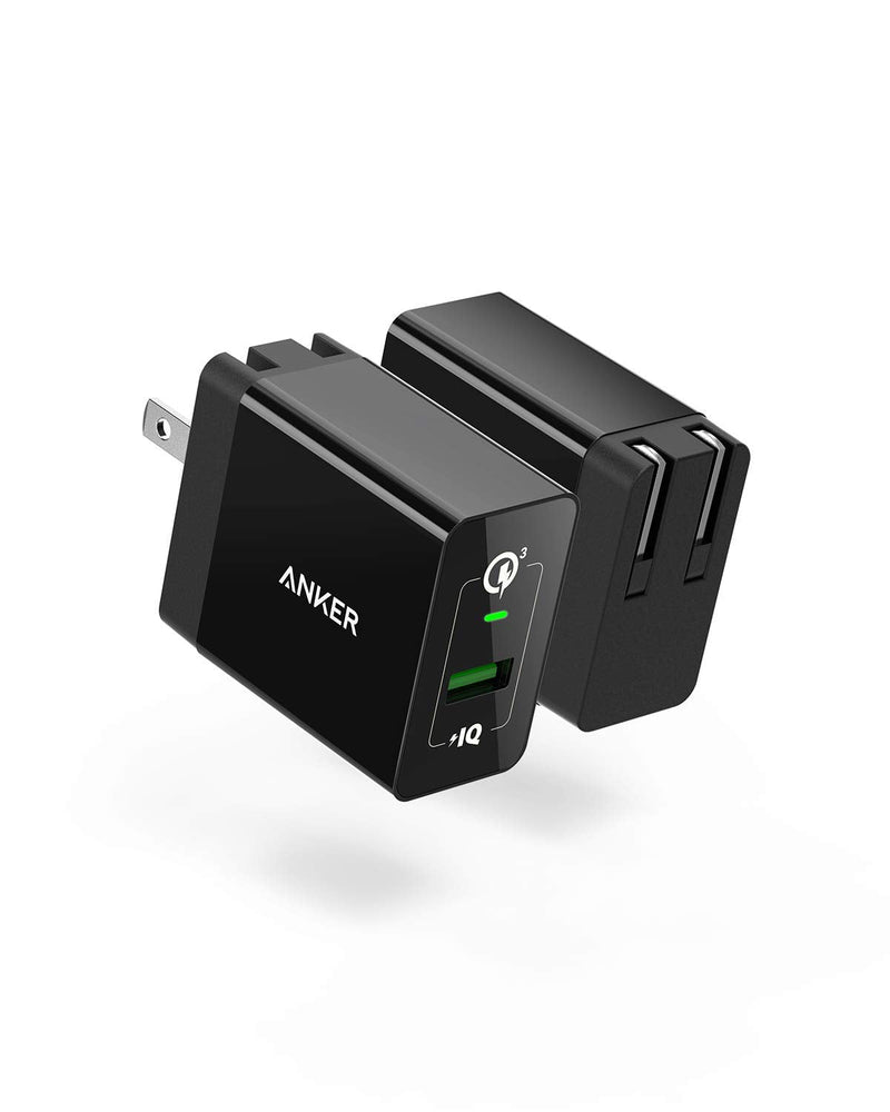 [Australia - AusPower] - Quick Charge 3.0, Anker 18W 3Amp USB Wall Charger (Quick Charge 2.0 Compatible) Powerport+ 1 for Anker Wireless Charger, Galaxy S10e/S9, Note 9/8, LG V40/V30+, iPhone, iPad and More (2-Pack) 