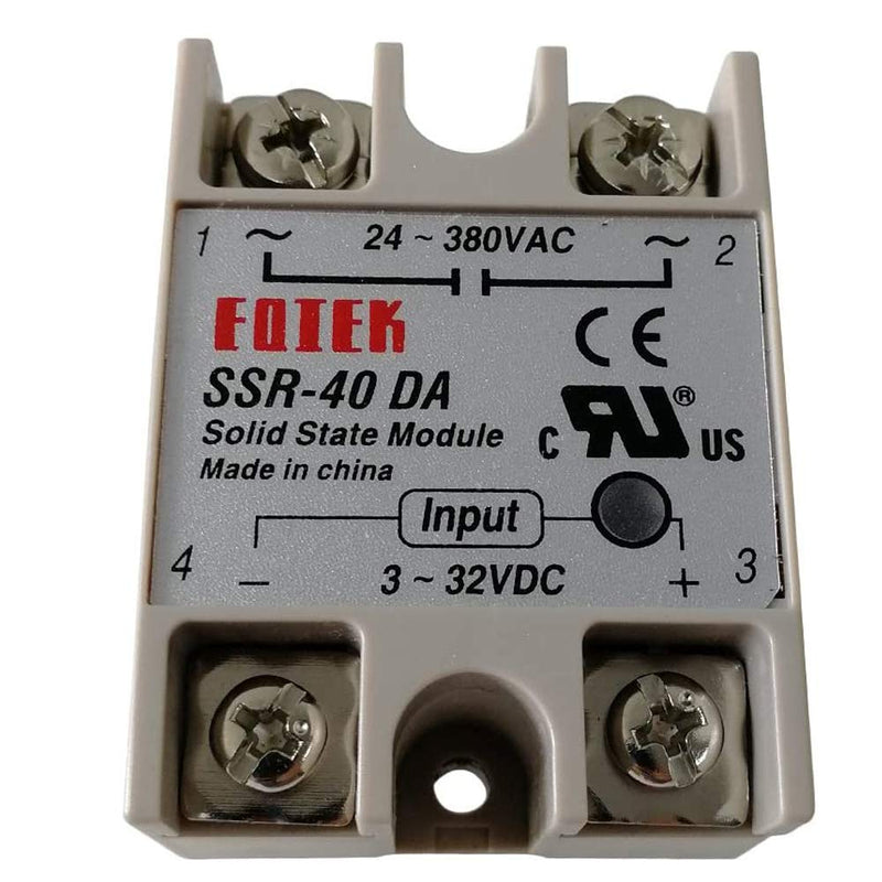 [Australia - AusPower] - Anfukone SSR-40DA Input 3-32V DC Output 24-380V AC Solid State Relay Single Phase Semi-Conductor Relay 