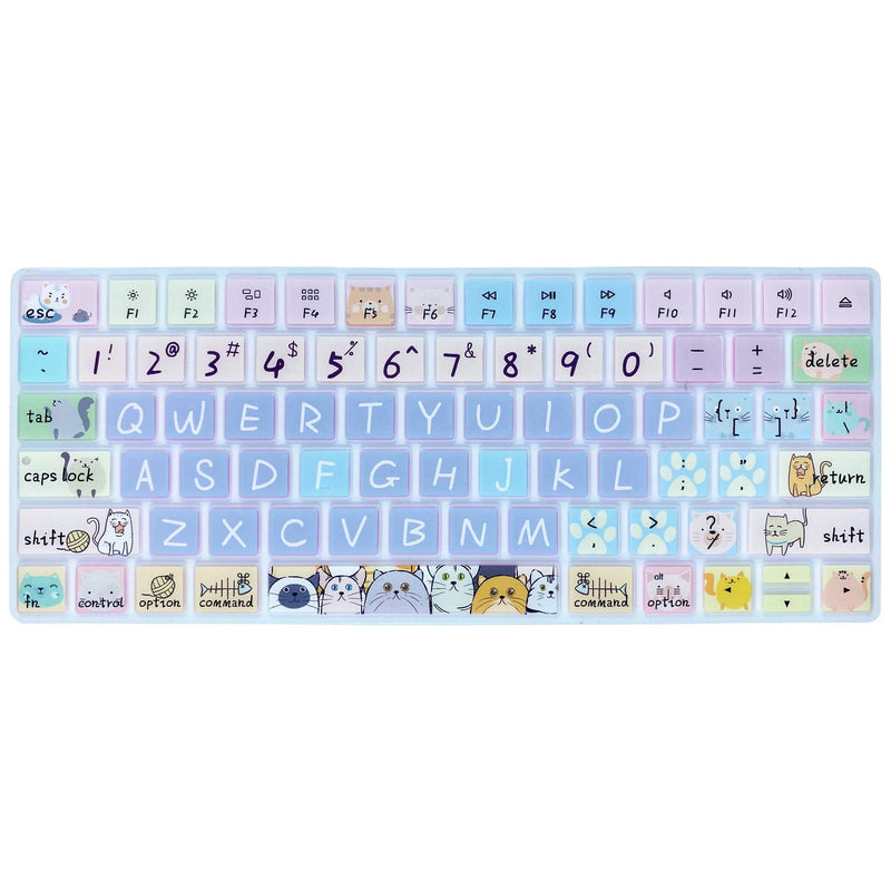 [Australia - AusPower] - Keyboard Cover Skin for Apple Wireless iMac Magic Keyboard MLA22LL/ A (Model: A1644), Silicone Skin Protector with Pattern & Big Letter Design, US Layout, Cute Cat Model: A1644 