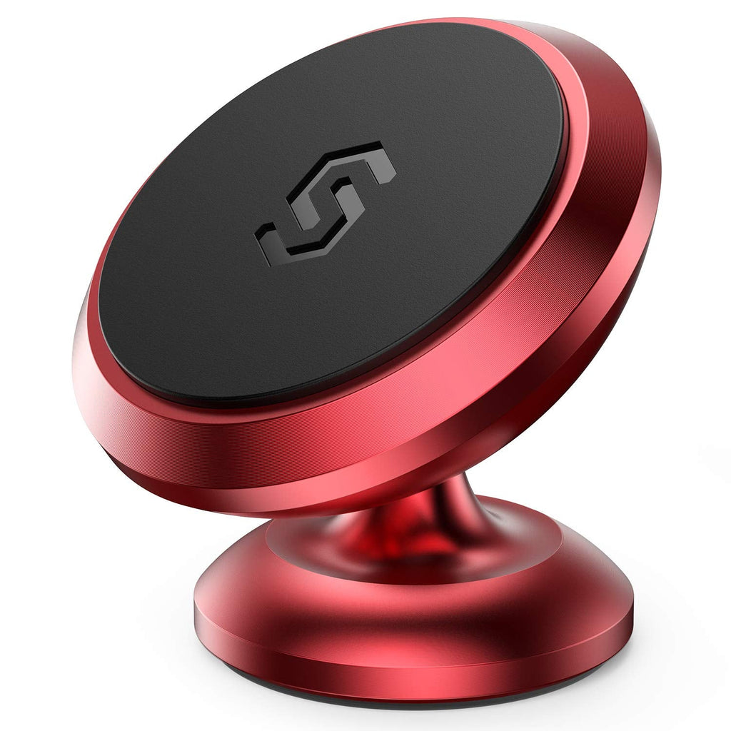 [Australia - AusPower] - Magnetic Phone Car Mount, Syncwire Car Phone Holder for Dashboard, Cell Phone Car Kits, 360° Adjustable Magnet Cell Phone Mount Compatible with iPhone, Samsung, LG, GPS, Mini Tablet - Red 
