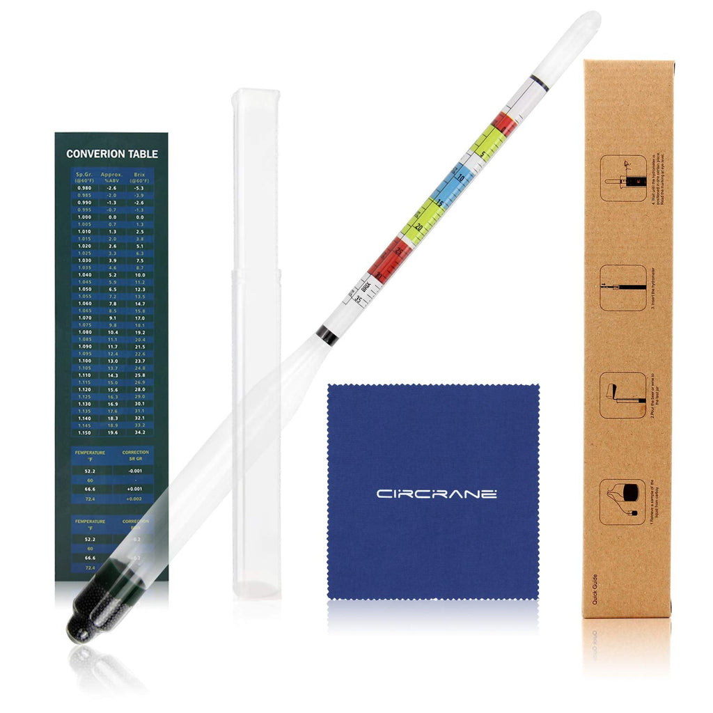 [Australia - AusPower] - Circrane Triple Scale Hydrometer, Alcohol Hydrometer for Brew Beer, Wine, Mead and Kombucha, ABV, Brix and Gravity Test Kit, Home Brewing Supplies 